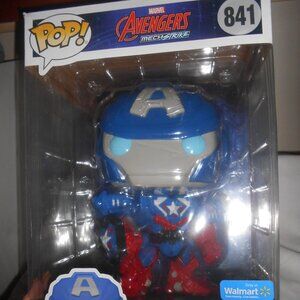 NIB FUNKO POP! MARVEL AVENGERS JUMBO CAPTAIN AMERICA 841 BOBBLE-HEAD FIGURINE